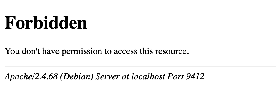 The Apache Forbidden page our lab home page returned to the GPTBot user agent